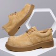thumbnail image 3 of Men's Camel Suede Chunky Sole Casual Derby Shoes, 3 of 8