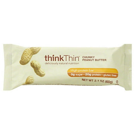 thinkThin Chunky Beurre d'arachide Barres hyperprotidiques, 2,1 oz (paquet de 10)