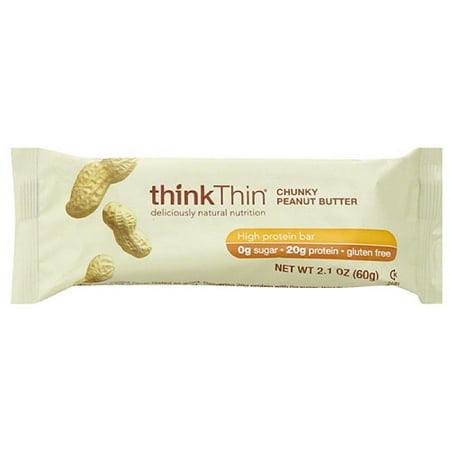 thinkThin High Protein Bar, Chunky Peanut Butter, 20g Protein, 10 Ct