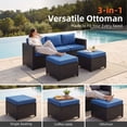 thumbnail image 6 of Dateyes 7 Seats Patio Furniture Set, Rattan Wicker Outdoor Conversation Sectional Sofa Set with Storage Coffee Table and Waterproof Cover,Blue, 6 of 9