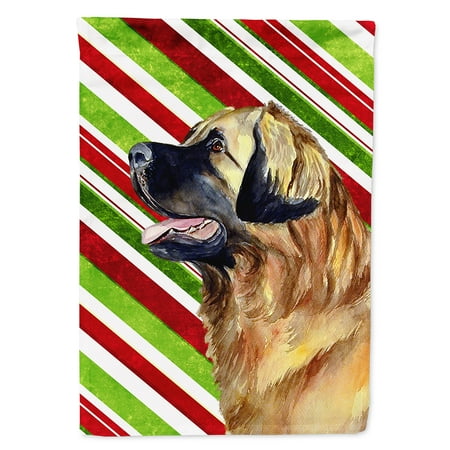 Leonberger Candy Cane Holiday Christmas Garden Flag