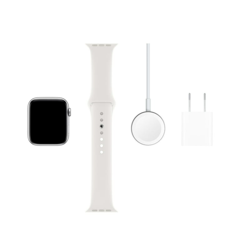 Apple Watch Series 5 GPS, 44mm Silver Aluminum Case with White 