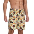 thumbnail image 2 of Balery Thanksgiving Pantalones cortos de pijama de punto de algodón para hombre con cinturilla y bolsillos-XX-Large, 2 of 6