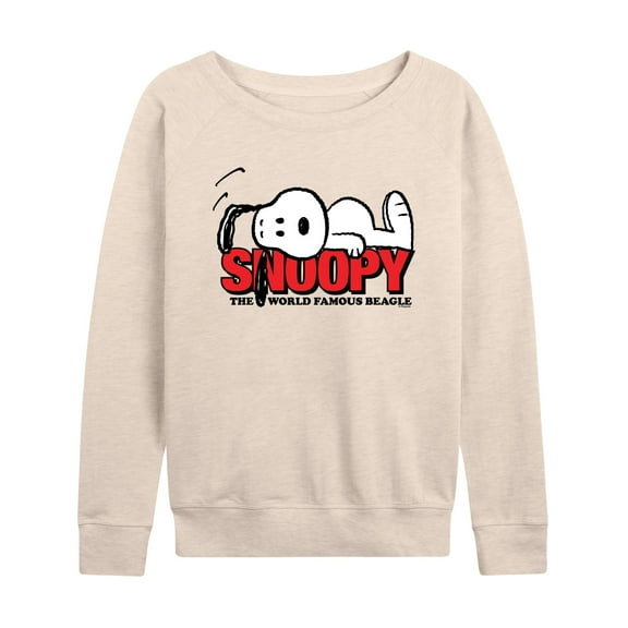 Peanuts - Snoopy Laying - Women's French Terry Long Sleeve T-Shirt