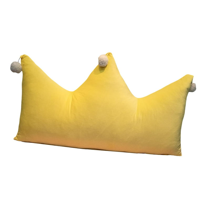Decorative Crown Beds Throw Pillows with Inserts Included Reading Pillow  Filled Chair Back Cushion for Indoor Sleeping Bedding Rest Couch Light  Yellow 