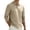 Khaki, variant on Mens Polo Shirts Long Sleeve Loose Lapel Collar Plain Business Casual Linen Shirts Spring Work Shirt