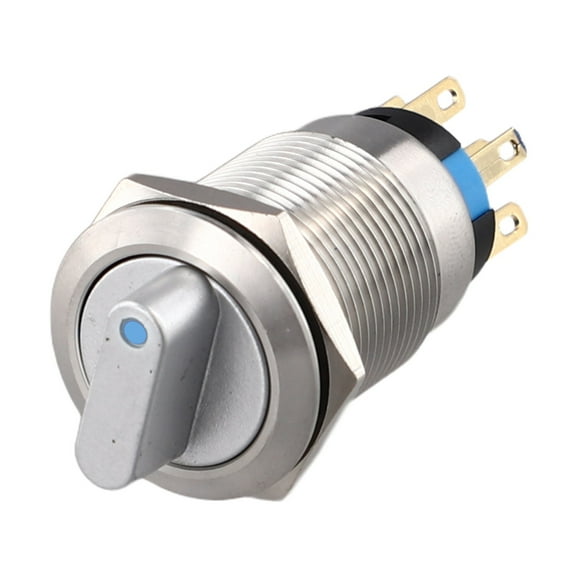 Stainless Steel 3 Position Latching Rotary Switch 19Mm Diameter 12 24V