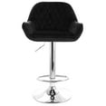 thumbnail image 2 of Elama 2 Piece Adjustable Velvet Bar Stools in Black with Chrome Base, 2 of 8