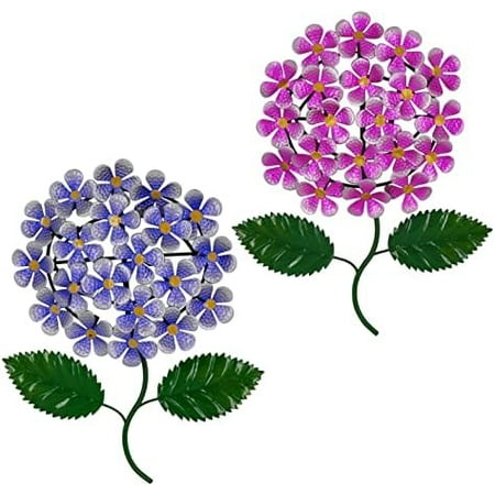 Metal Flowers Wall Art - Outdoor Decor Set of 2, Suitable for , Fence, Garden, Yard, Indoor and Outdoor Use