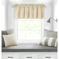 thumbnail image 2 of PowerSellerUSA 3 Pcs Stitch Embroidery Borders Window Kitchen Tier and Valance Set, 58W x 24L inch Polyester Material Long Kitchen Tier and Valance Set with Rod Pocket Holding for Window Decor, Tan, 2 of 3