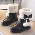 thumbnail image 6 of Eltusu Girls Winter Snow Boots, Mid-Calf No Slip Warm Princess Windproof Boots Black Size 12 Little Kids, 6 of 8