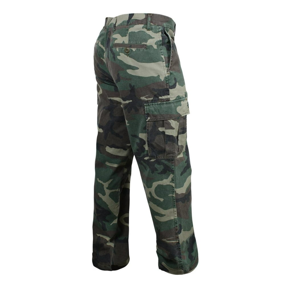 Rothco Rothco Men's Vintage Flat Front Cargo Pants, Woodland Camo, 42