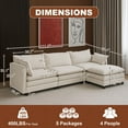 thumbnail image 3 of HOMYEDAMIC 110” L Shaped Modular Sectional Sofa Cloud Couch with Ottoman Chenille Deep Seat Sofa with Pillow for Living Room, Bedroom and Apartment, 3 of 7