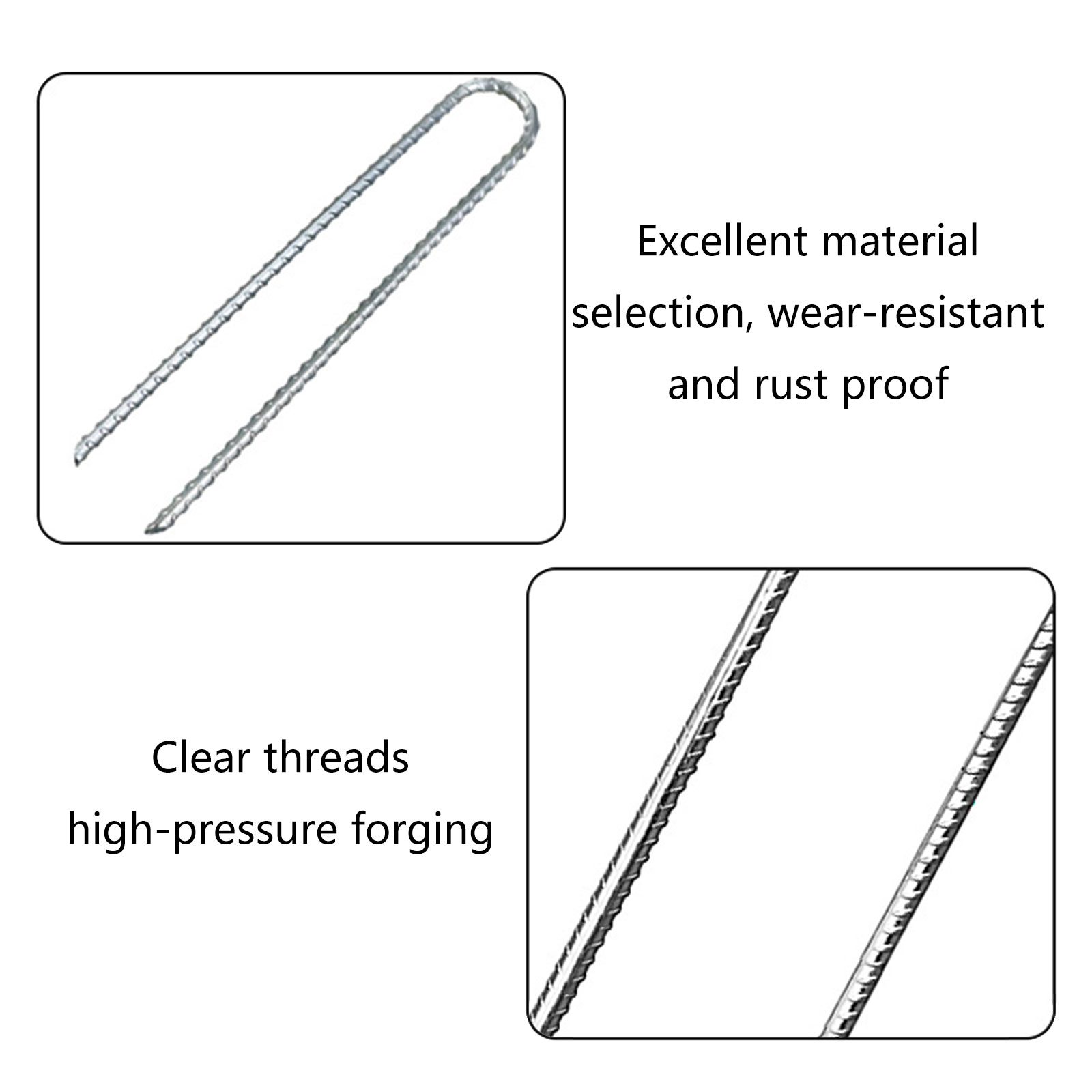 6pcs Ground Anchors Steel Fixing Tool Steel Ground Stakes Garden Stake Peg Resistant for Tents & Canopies
