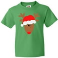 thumbnail image 3 of Inktastic Christmas Cute Reindeer in Santa Hat Youth T-Shirt, 3 of 5