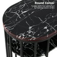thumbnail image 3 of Juiluna Manicure Table Nail Station Marbling Texture Salon Nail Desk Workstation Stylist Equipment with Metal Frame, for Nail Tech Spa Makeup Beauty Salon Home, Black, 3 of 6