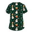 thumbnail image 3 of BDPORKAS Womens Scrubs Cute Christmas Nursing Uniform Graphic Santa Snowman Print Lightweight Scurb Tops Holiday Tee Workwear, 3 of 4