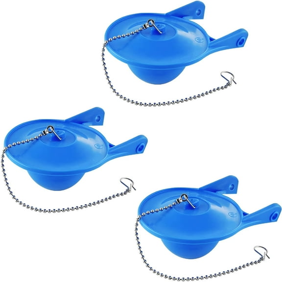 HIBIBUD Toilet Flappers Replacement,Water Conserve and High Performance Toilet Flapper,Easy to Install- Soft Rubber,Blue-3 Pack