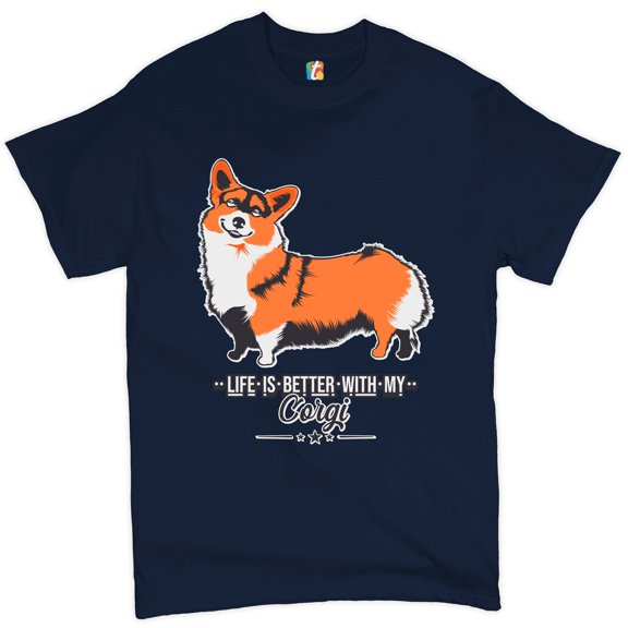 Tee Hunt Life is Better with My Corgi T-Shirt Pet Best Friend Dog Lover Men's Tee