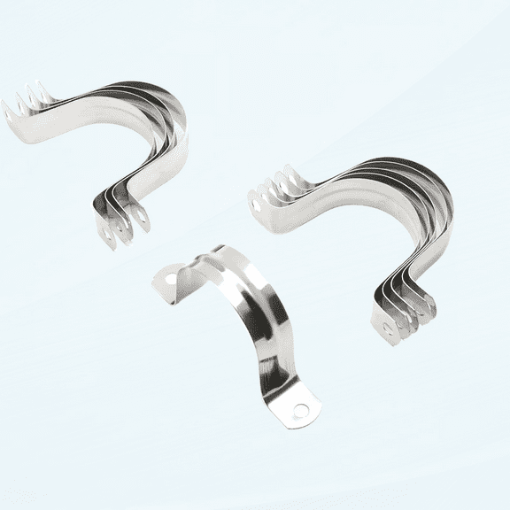 10Pcs 1-3/4 Inch Stainless Steel Conduit Clamps, Two Hole Strap U Bracket Rigid Pipe Strap Metal U Clamp Conduit Strap Tension Clips U-tube Clamp Heavy Duty