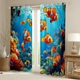 thumbnail image 2 of Erosebridal Gold Fish Curtains for Living Room, Underwater World 30%-50% Blackout Curtains Set of 2 (38x45), Ocean Animals Curtains and Drapes (38x45), Window Curtains Bedroom Decor, 2 of 6