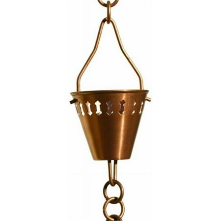 Patina Products 8.5ft. Copper Shade Cup Rain Chain R279