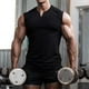 thumbnail image 4 of pstuiky Hombres Tanque, Camiseta sin mangas deportiva de color liso con elasticidad, informal, transpirable y con cuello en V para hombre Chaleco para hombre xxl, 4 of 9
