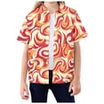 thumbnail image 6 of SGMVNU Boys Button Down Blouse Shirts T Shirt for Boys 12-14 Casual Short Sleeve T-Shirts Lapel Collar Printed Holiday Beach Shirts Summer Outfit(Size 5-6 Years,Red), 6 of 7