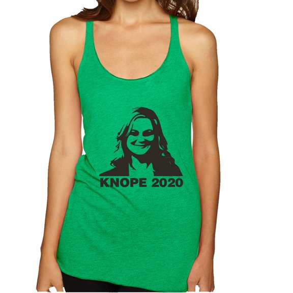 Knope 2020 Parks and Recreation Pop Tri-Blend Racerback Tank Top, Envy, Small
