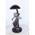 thumbnail image 4 of Nifao Frog playing cello under mushroom bronze statue – Home Decor Sculpture, 10"L x 10"W x 24"H, 4 of 10
