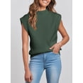 thumbnail image 3 of Elippeo Women Knit Vest, Sleeveless Mock Neck Solid Color Loose Tank Top Fall Sweater for Casual Daily, 3 of 9