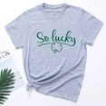 thumbnail image 2 of Honeeladyy Clearance under 5$ Women St Patricks Day Shirt Irish Clover T Shirts Gnomes Holding Shamrock Graphic Tees Cute Leopard Plaid Top, 2 of 3