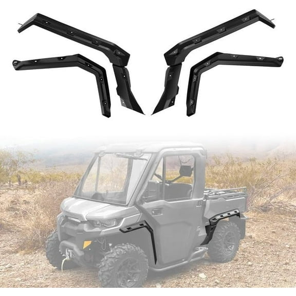 A & UTV PRO Sport Fender Flares for 2016-2024 Can-Am Defender Accessories Max/HD10/HD8/HD7/HD5 Extended Mud Flaps Front Rear Mud Guards Replace OEM #715003898