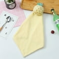 thumbnail image 3 of Coral Velvet Fruit Hand Towel Cartoon Cute Creative Kitchen Hand Towel Household Absorbent Hanging Type,Green 2PCS, 3 of 6