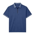 thumbnail image 6 of Rrxhxhs Golf Shirts for Men Geometric Trim Collared Quarter Zip Short Sleeve Breathable Casual Tops,2XL, 6 of 6