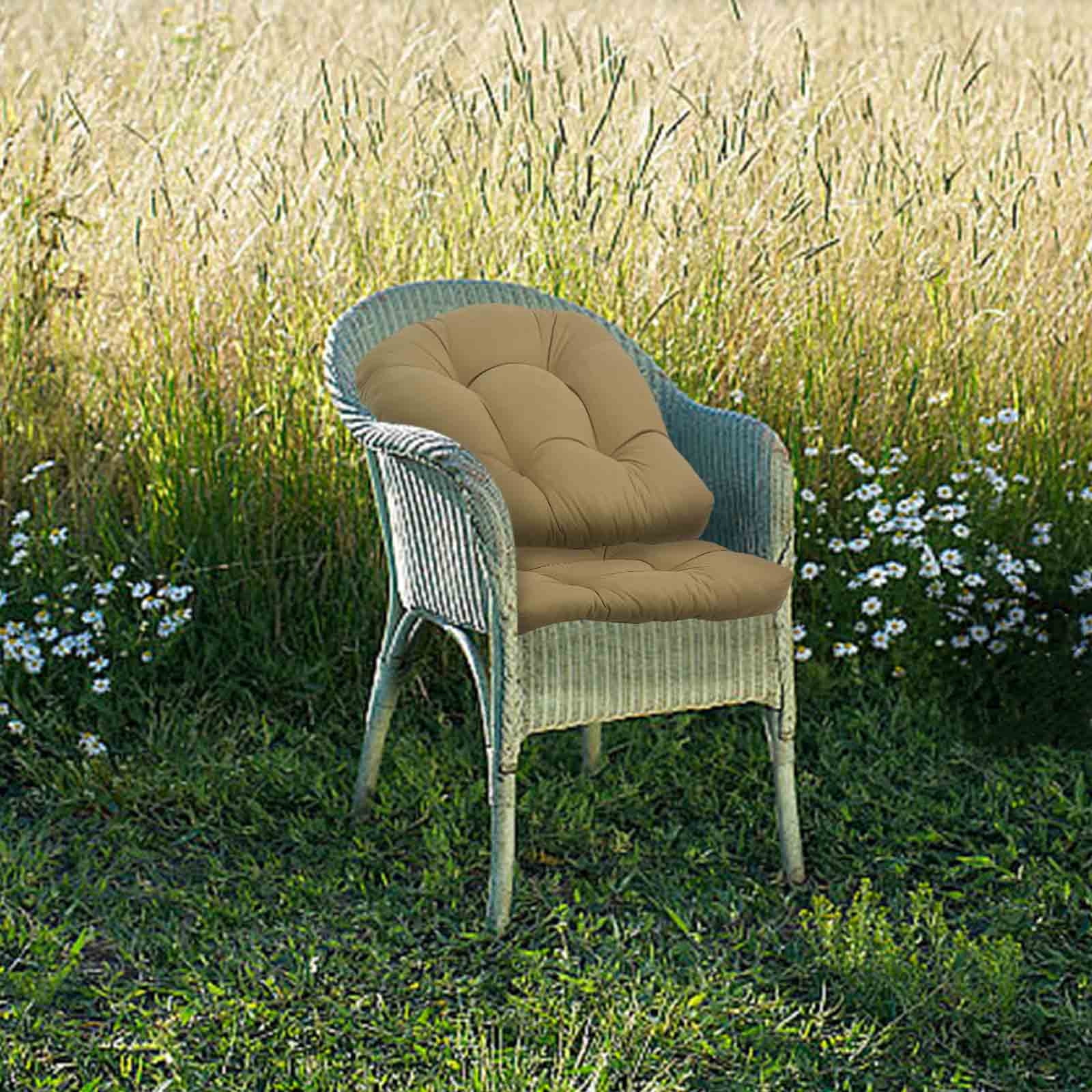 Anuirheih Outdoor Rocking Chair Cushions Set of 2, Outdoor Deep Seat Cushions Seat Pillow Cushion for Patio Garden Floor Sofa(Khaki)
