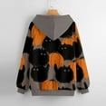 thumbnail image 3 of Chandail en Molleton Chat Citrouille Chandail Col Rond Halloween pour Femmes Manches Longues Décontracté Ample, 3 of 4