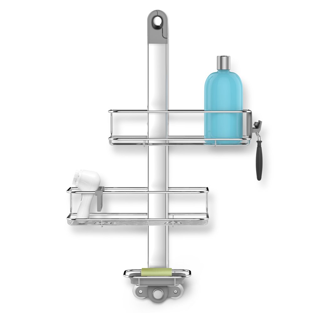 simplehuman Adjustable Shower Caddy, Stainless Steel and Anodized