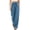 Blue women wide leg pants with pockets a1, variant on Usloyux Women's Wide Leg Drawstring Flowy Palazzo Pants with Pockets Elastic Casual Beach Vacation Trousers, Khaki S