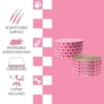 thumbnail image 4 of THE LICKER STORE Kate 12" Modern Patterned Cardboard Reversible Cat Scratcher Pad In Box with Catnip, Hearty Pink/Red (5-Pack), 4 of 5