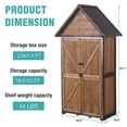 thumbnail image 7 of Aivituvin Shed Outdoor Storage, Outdoor Storage Cabinet with Metal Frame & Adjustable Shelves, Weatherproof Tool Shed for Backyard Patio Lawn, Brown, 7 of 7