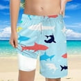 thumbnail image 3 of MEZZALL Boys Shark Printed Swimming Shorts With Lace Up High Waisted Loose Casual Swim Trunks Summer Beach Vacation Pool 5-6 Years Comfort Kids Wear, 3 of 5