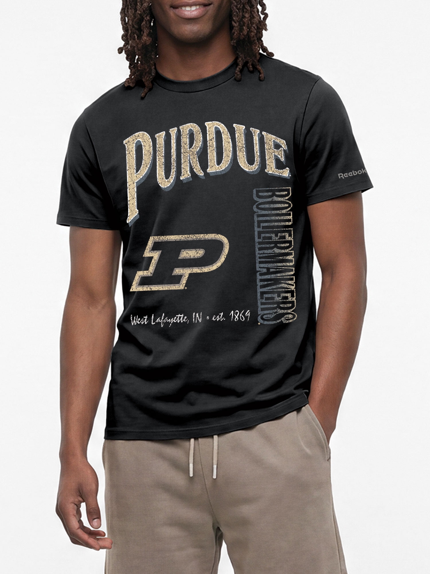 Purdue Boilermakers Reebok Mens Crew Neck Short Sleeve T-Shirt