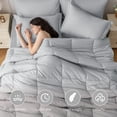thumbnail image 5 of Cooling Comforter Full Size, Down Alternative Duvet Insert with Corner Tabs, All Season Soft Quilted Bed Comforter, Lightweight Bedding for Women & Men, Light Grey, 5 of 5