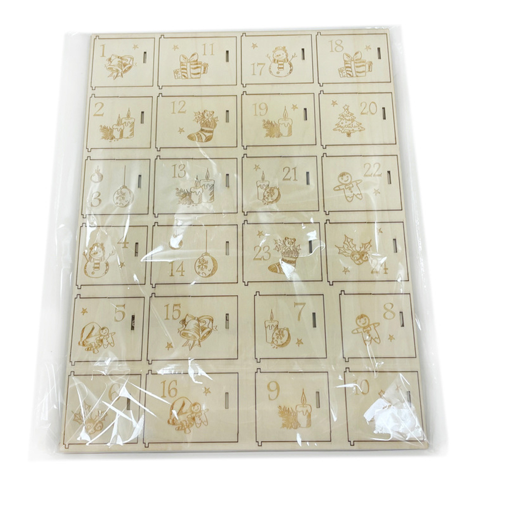Wooden Christmas Advent Calendar Wooden Countdown Calendar Festive 