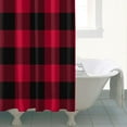 thumbnail image 5 of Checkered Shower Curtain 72x84 Inches Premium Polyester Fabric Waterproof Quick-Dry Bathroom Curtain with Rust-Resistant Grommets - Buffalo Plaid Design, 5 of 5