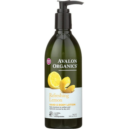 Avalon Organics Hand & Body Lotion, Refreshing Lemon, 12