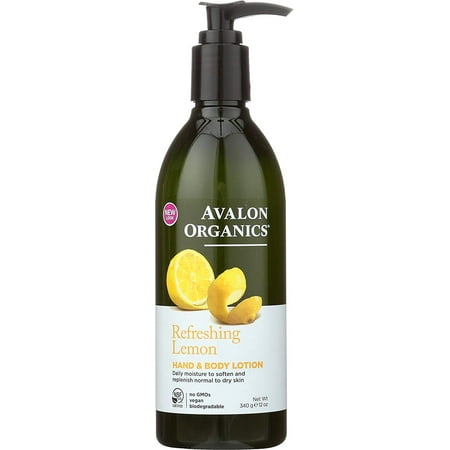 Avalon Organics Hand & Body Lotion, Refreshing Lemon, 12 (Best Organic Body Lotion)