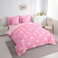 thumbnail image 3 of Feelyou Pink Bowknot Bedding Comforter Set 7pcs, Fashion Princess Bow King Bedding Sets, 3 of 8