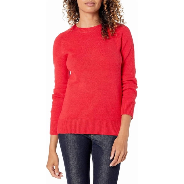 walmart Essentials Chandail à Col Rond à Manches Longues pour Femmes, Coupe Classique, Toucher Doux